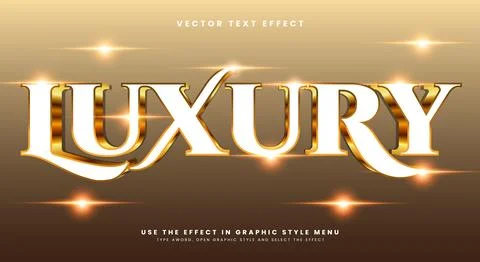 Glossy Luxury 3D editable text effect Template Illustrazione stock