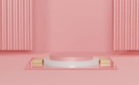 Glossy luxury podium for your design. Pastel color scene for show product. Fa Stock Illustration