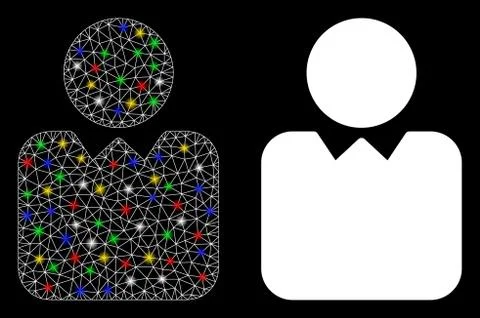 Glossy Mesh 2D Client Icon with Flare Spots Stock Illustration