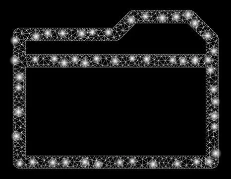 Glossy Mesh 2D Closed Folder with Flare Spots Stock Illustration