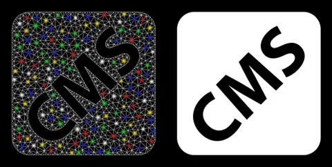 Glossy Mesh 2D Cms Icon with Flare Spots イラスト素材