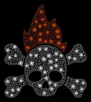 Glossy Mesh 2D Hellfire with Flare Spots Stock Illustration