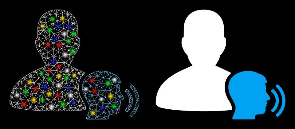 Glossy Mesh 2D Medium Icon with Light Spots Stock Illustration