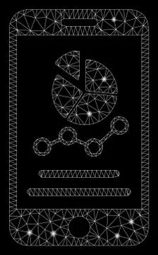 Glossy Mesh 2D Mobile Graphs with Flare Spots 스톡 일러스트