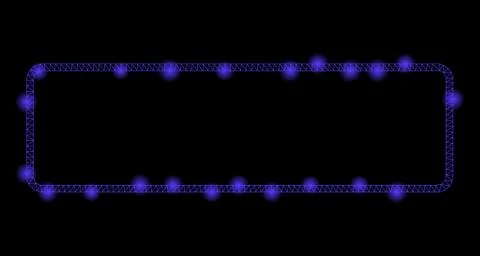 Glossy Mesh 2D Rounded Rectangle Frame with Light Spots Illustrazione stock