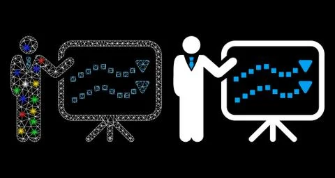 Glossy Mesh 2D Trends Lecture Icon with Flash Spots Stockillustratie