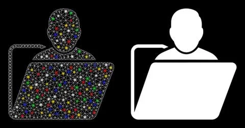 Glossy Mesh 2D User Folder Icon with Flash Spots 스톡 일러스트