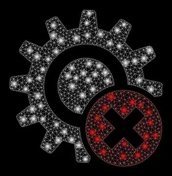 Glossy Mesh Carcass Wrong Settings Gear with Flash Spots Stock Illustration