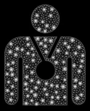 Glossy Mesh Network Champion with Flash Spots Illustrazione stock
