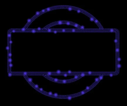 Glossy Mesh Network Double Round and Rectangle Frame with Light Spots Stock Illustration