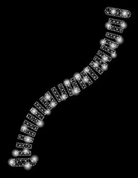 Glossy Mesh Network Flexible Pipe with Light Spots Illustrazione stock