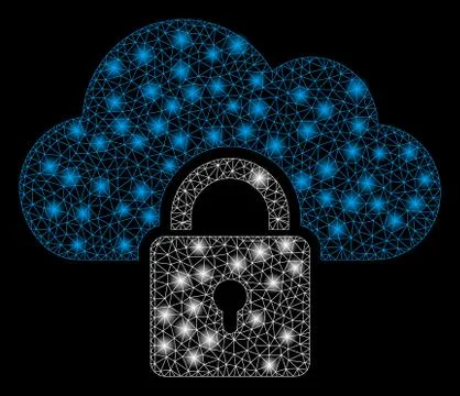 Glossy Mesh Network Locked Cloud with Flash Spots イラスト素材