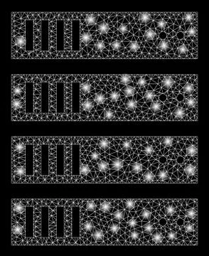 Glossy Mesh Network Server with Light Spots Illustrazione stock