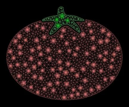 Glossy Mesh Network Tomato with Light Spots Illustrazione stock