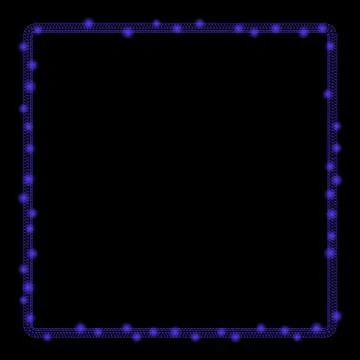Glossy Mesh Wire Frame Double Rounded Square Frame with Light Spots イラスト素材