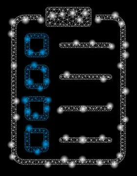Glossy Mesh Wire Frame Examination List with Flare Spots 스톡 일러스트