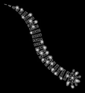 Glossy Mesh Wire Frame Parasite Worm with Flare Spots イラスト素材