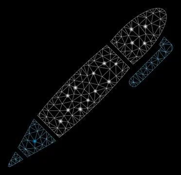 Glossy Mesh Wire Frame Pen with Flash Spots Stock Illustration