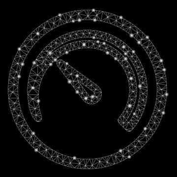 Glossy Mesh Wire Frame Speedometer with Flare Spots 스톡 일러스트