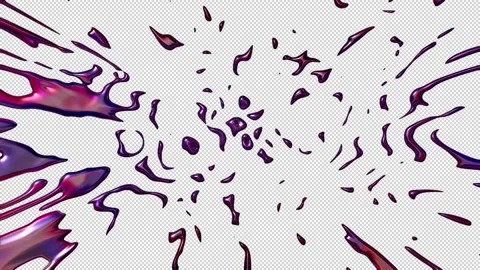 Glossy Metallic Ink Blobs Stock Footage 263968520