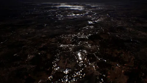 Glossy Mud Puddle Ground Closeup Stock-Footage 159651397