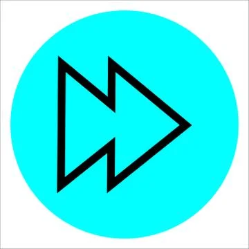 Glossy multimedia icon forward vector on a white background. Vector illustrat Stock Illustration