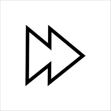 Glossy multimedia icon forward vector on a white background. Vector illustrat Stock Illustration
