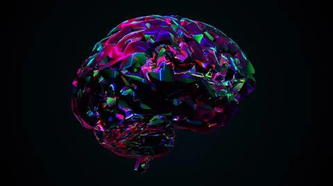 Glossy neon brain Illustrazione stock