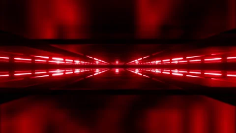 Glossy neon corridor red Stock Footage 200982727
