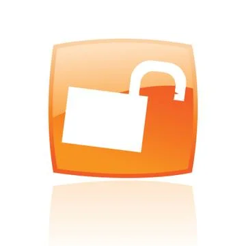Glossy Open orange padlock Stock Illustration
