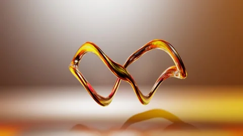 Glossy orange abstract figure deforms and rotates. looped animation. 3d render Stock Footage 253676941