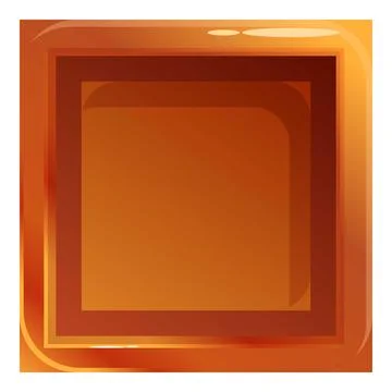 Glossy orange square button creating user interface Illustrazione stock