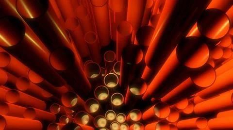 Glossy orange tubes Stock Footage 46733628