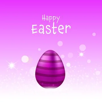 Glossy Painted Egg on Shiny Bokeh Light Pink Background. Stock Illustration