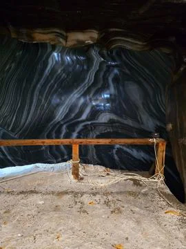 Glossy patterned salt wall inside Salina Turda Stock Photos