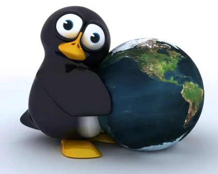 Glossy Penguin Character Stock Illustration