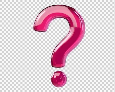 Glossy pink 3D question mark icon Stock Illustration