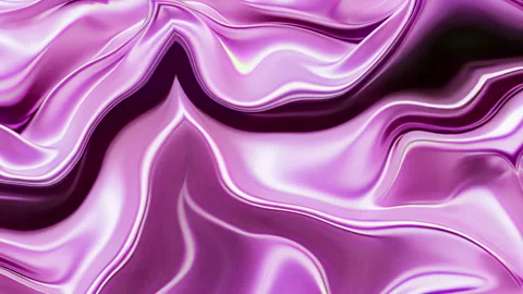 Glossy Pink Liquid Silk Waves animation Video stock 303538161