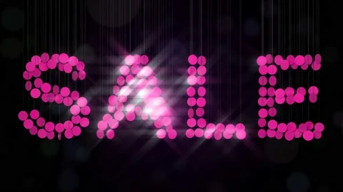 Glossy Pink Sale in Loop with Alpha Channel in 4k Stock Footage 139884743