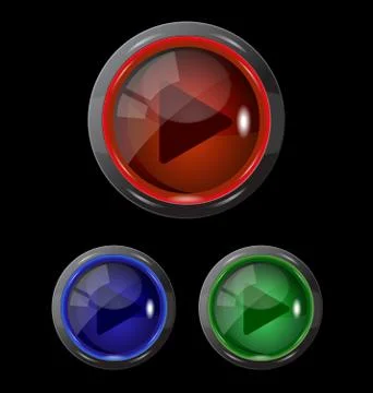 Glossy player buttons Stock Illustration