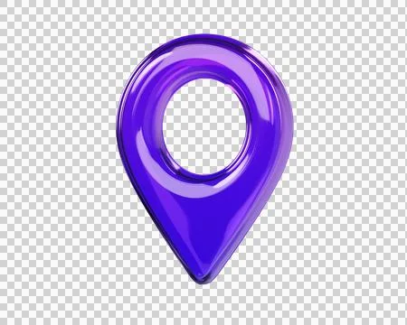 Glossy purple 3D map location pin icon Illustration