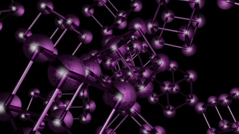 Glossy purple atom Stock Footage 99441700