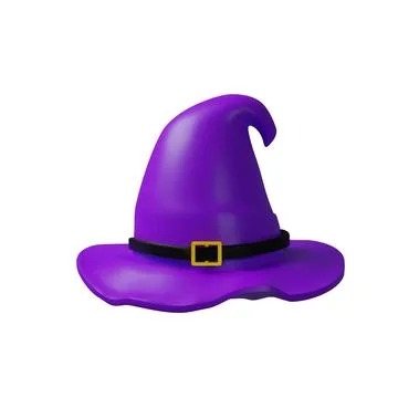 A glossy purple witch hat Stock Illustration