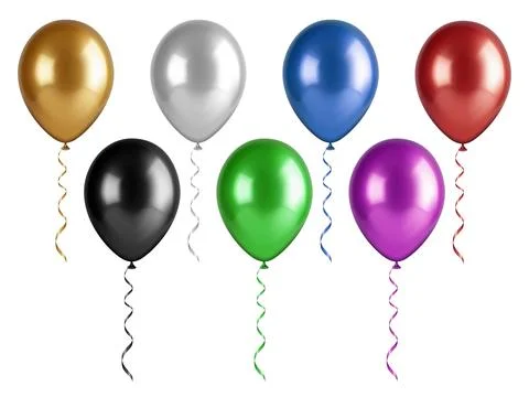 Glossy realistic balloons isolated vector illustration on a white background. Stock Illustration