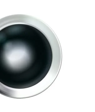 Glossy realistic chrome black button silvery. Icon technology Stock Illustration