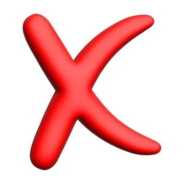 Glossy red 3D error cross icon symbol isolated background Stock Illustration
