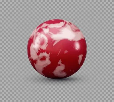 Glossy red 3D material ball with marbled swirls Stock Illustration
