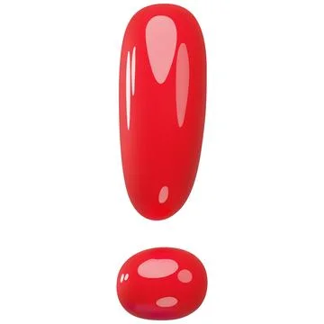 Glossy red exclamation mark 3D vector icon element Stock Illustration