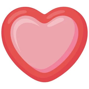 Glossy Red Heart Icon Vector Romantic Love Symbol Illustration Stock Illustration