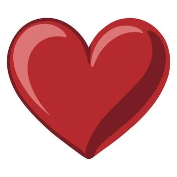 Glossy Red Heart Vector Illustration Romantic Love Symbol Icon Stock Illustration